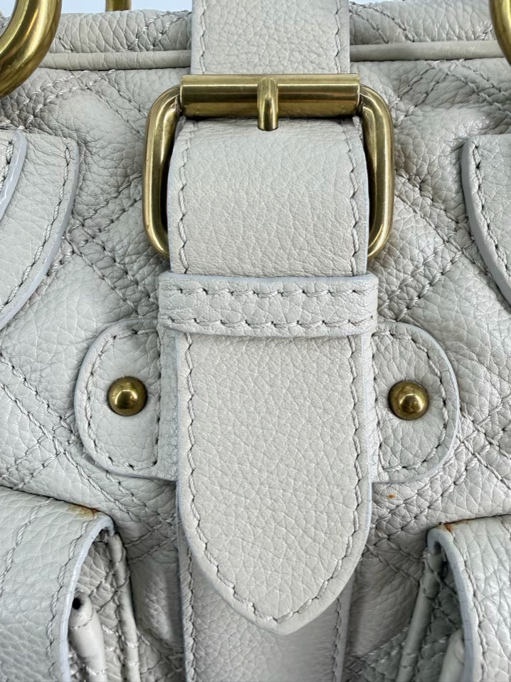 MARC JACOBS Cream Leather Quilted Purse