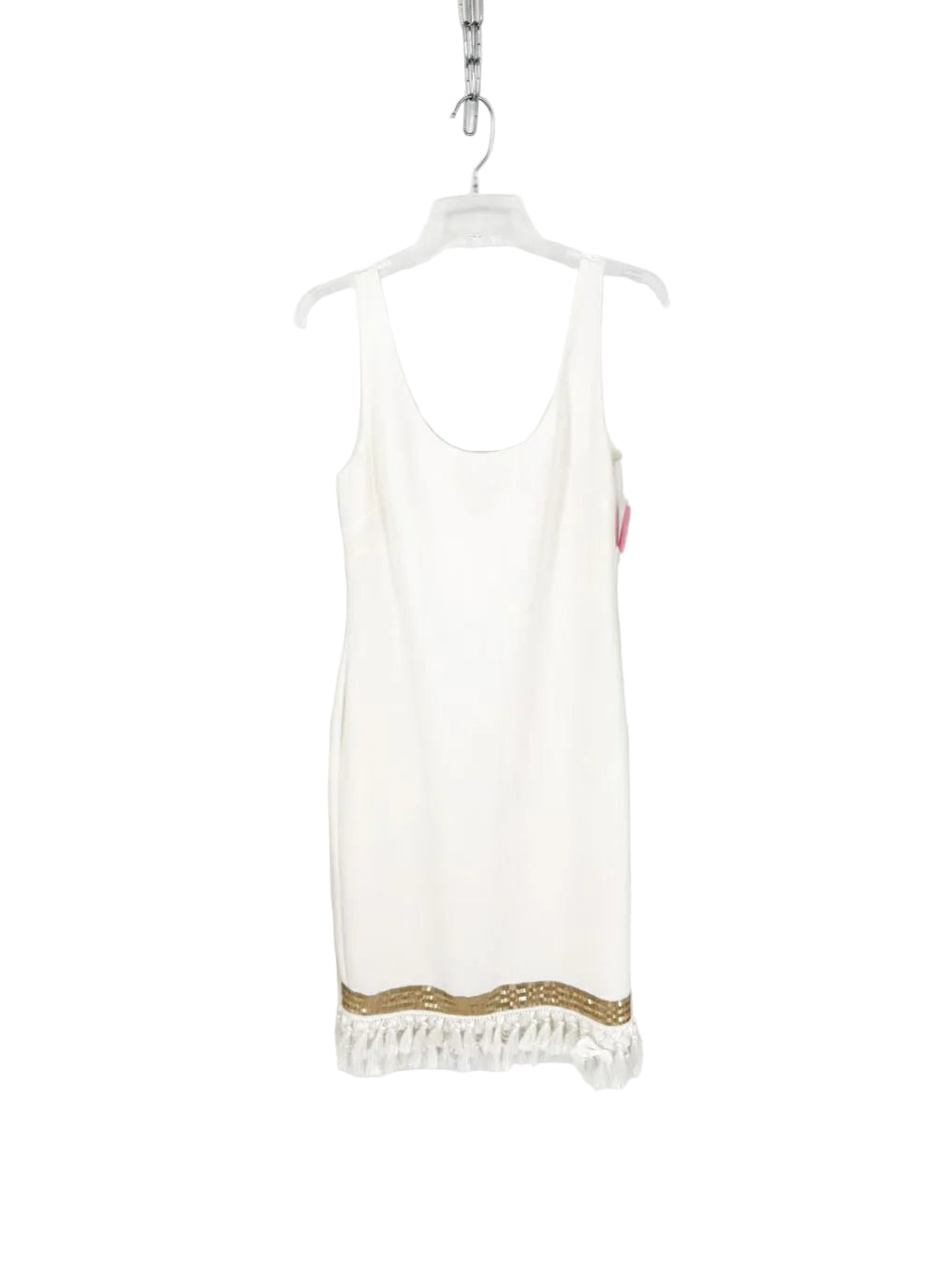 MESTIZA Size M White Tassels Maxi-Dress