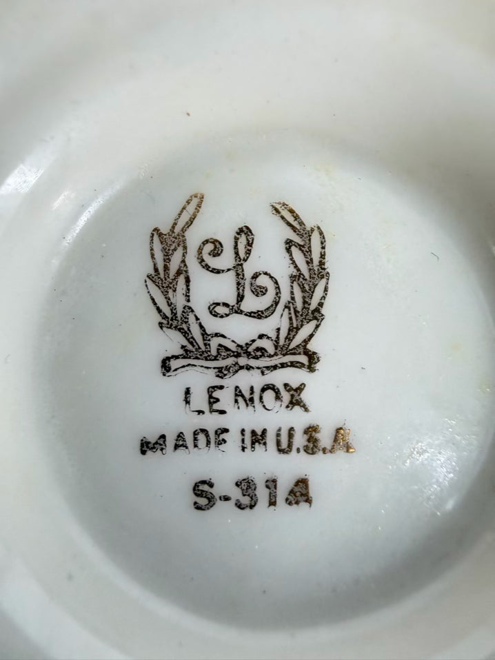 LENOX White, Pink & Blue China Belvidere 6 Piece Dinnerware Setting For 8