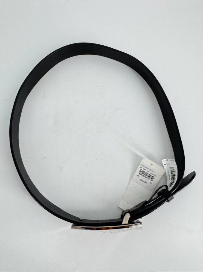 RALPH LAUREN Size L Leather Black & Brown Tortoise Belt NWT