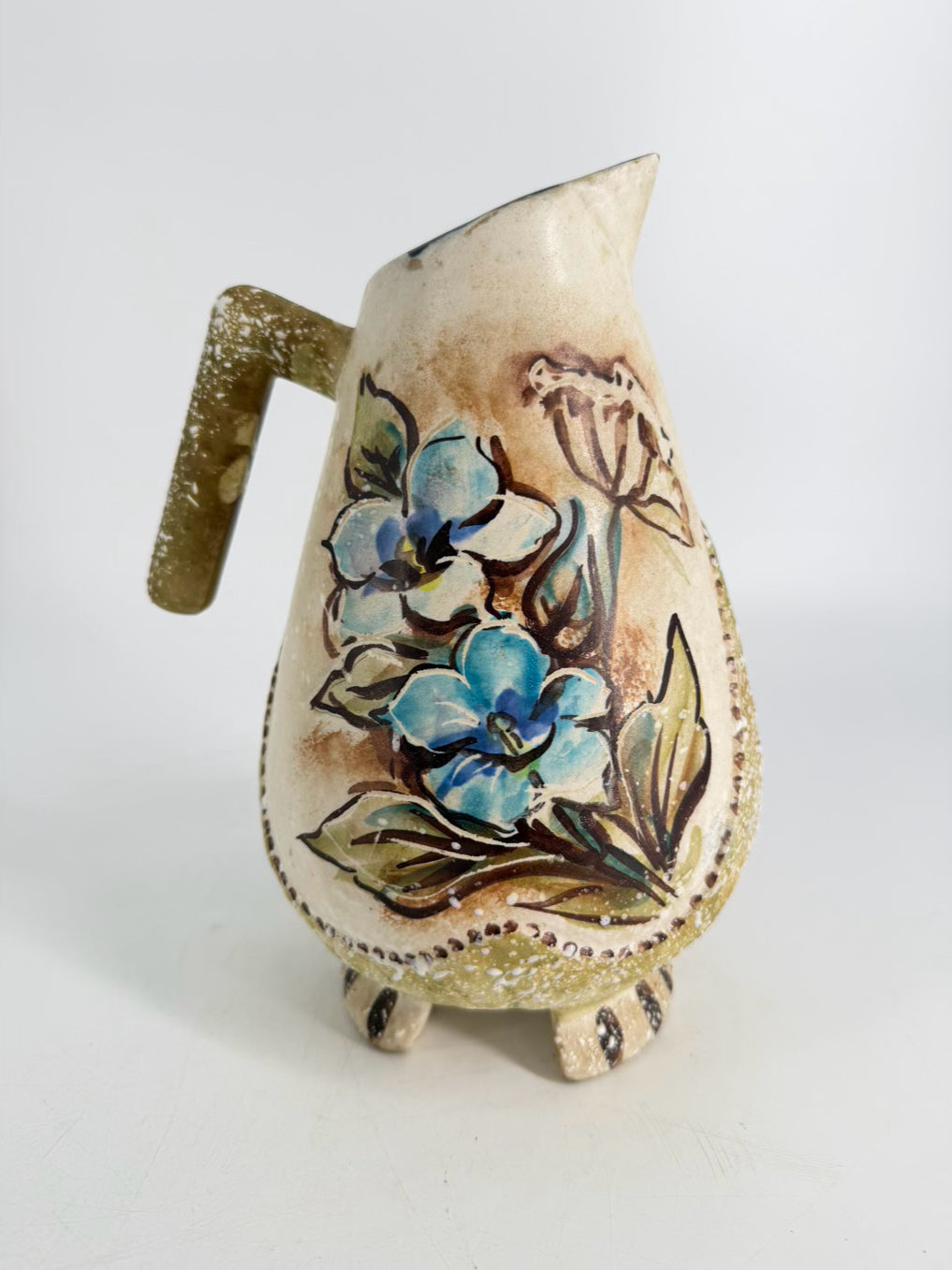 DRYDEN Multi Colored Cat & Floral Pitcher