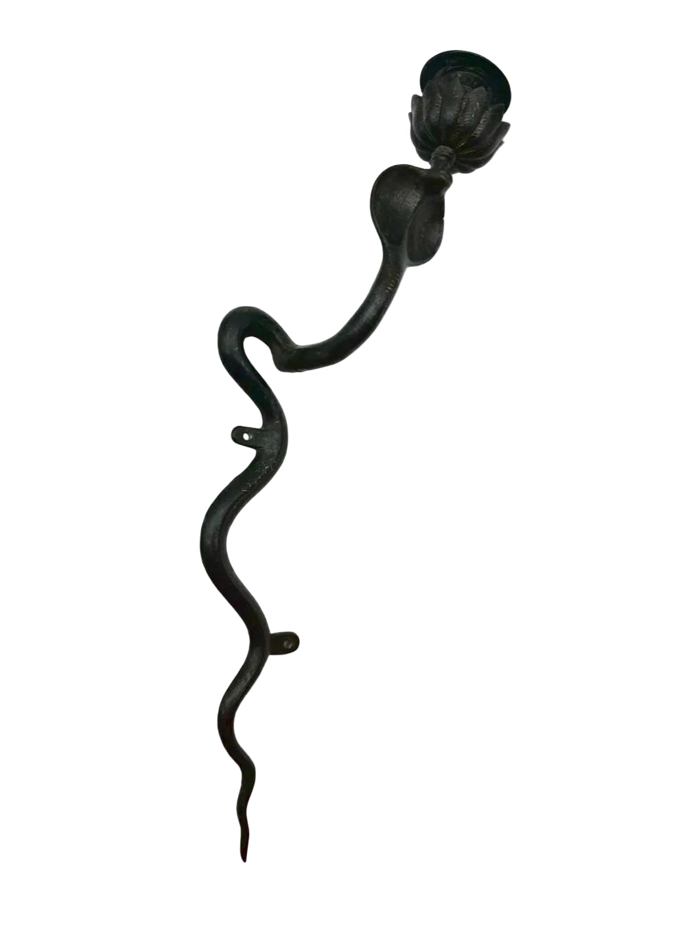 VINTAGE Gray Metal Cobra Candleholder