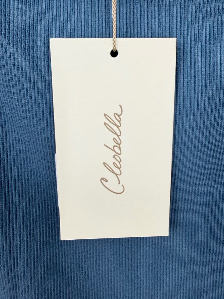 CLEOBELLA Wmn's Size M Blue Square Neck Long Sleeve Top NWT