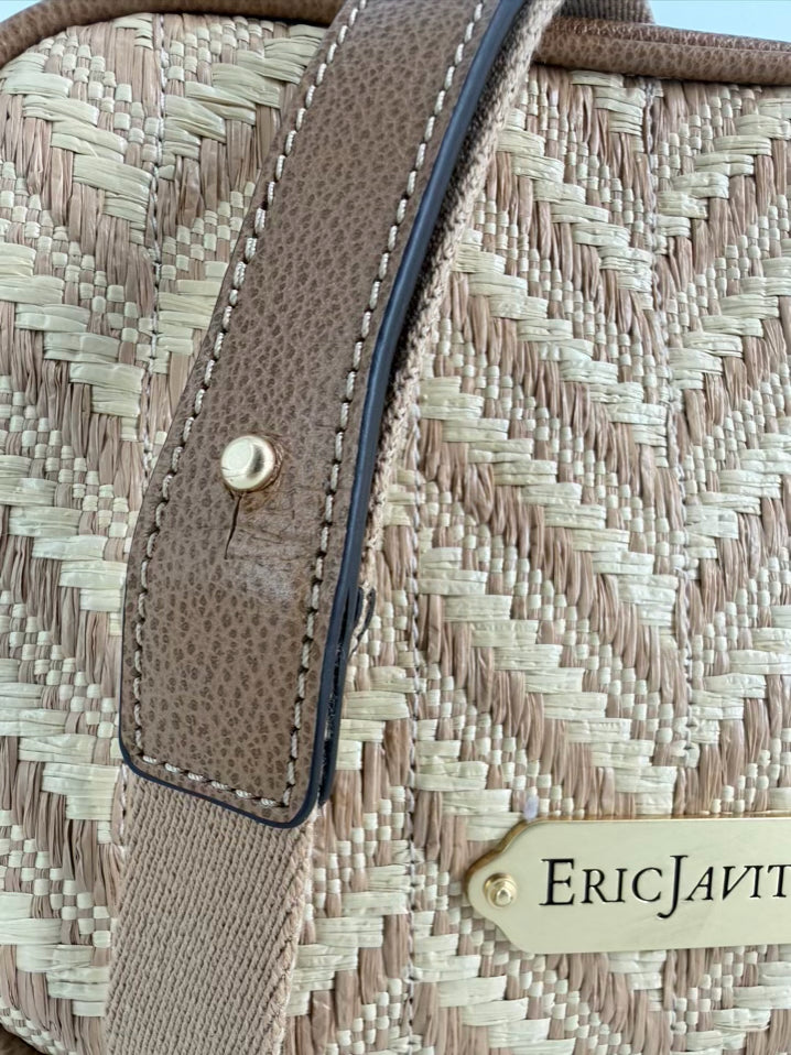 ERIC JAVITS Tog Raffia Natural Crossbody Bag NWT