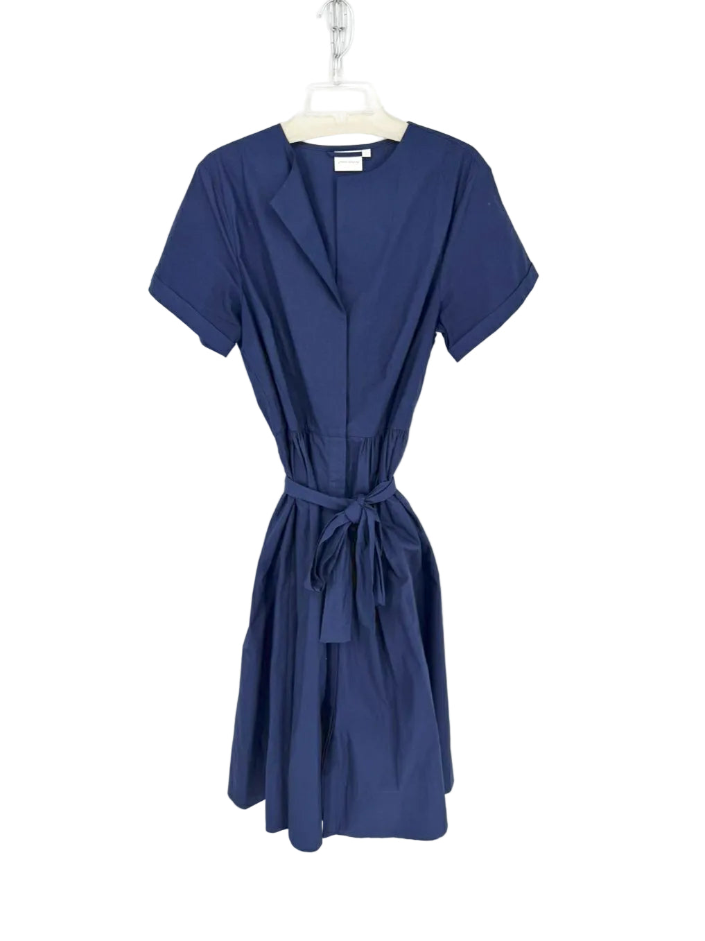 JULIA AMORY Wmn's Size L Navy Belted Midi-Dress