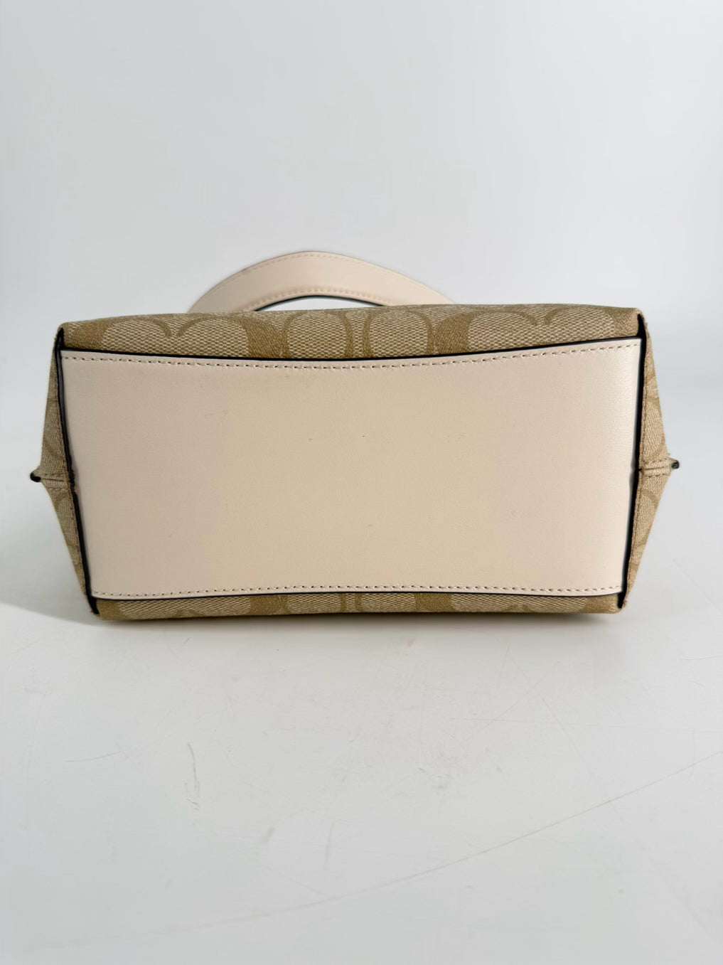 COACH Beige Coated Canvas Monogram Purse