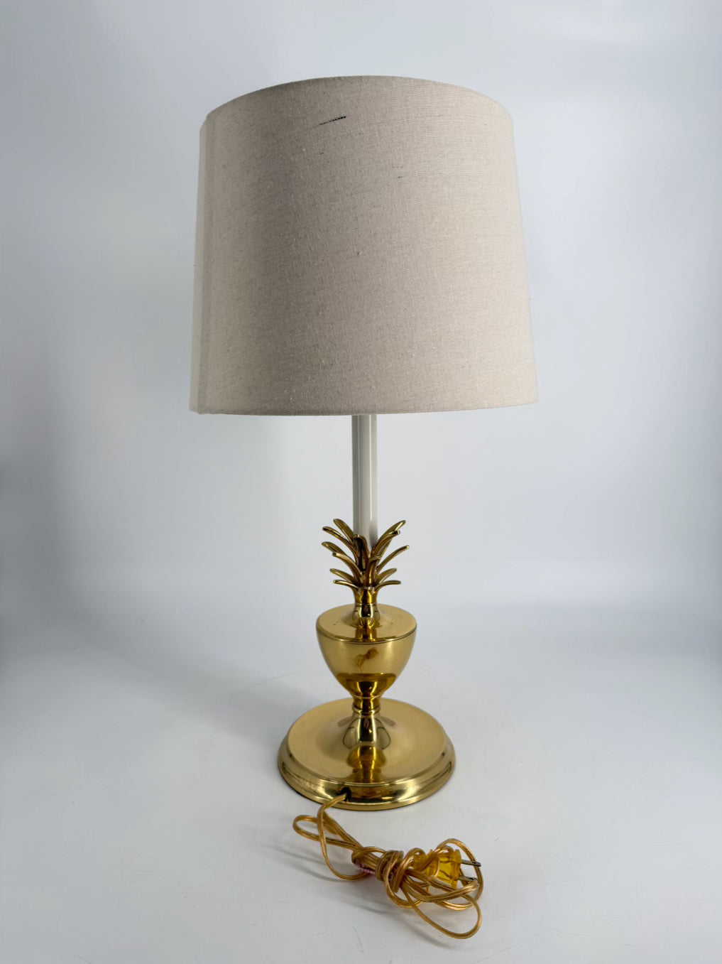 Brass Pineapple Lamp w/ Shade