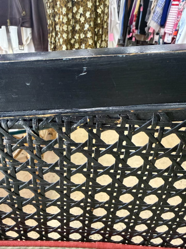 Black Wood Cane Bench