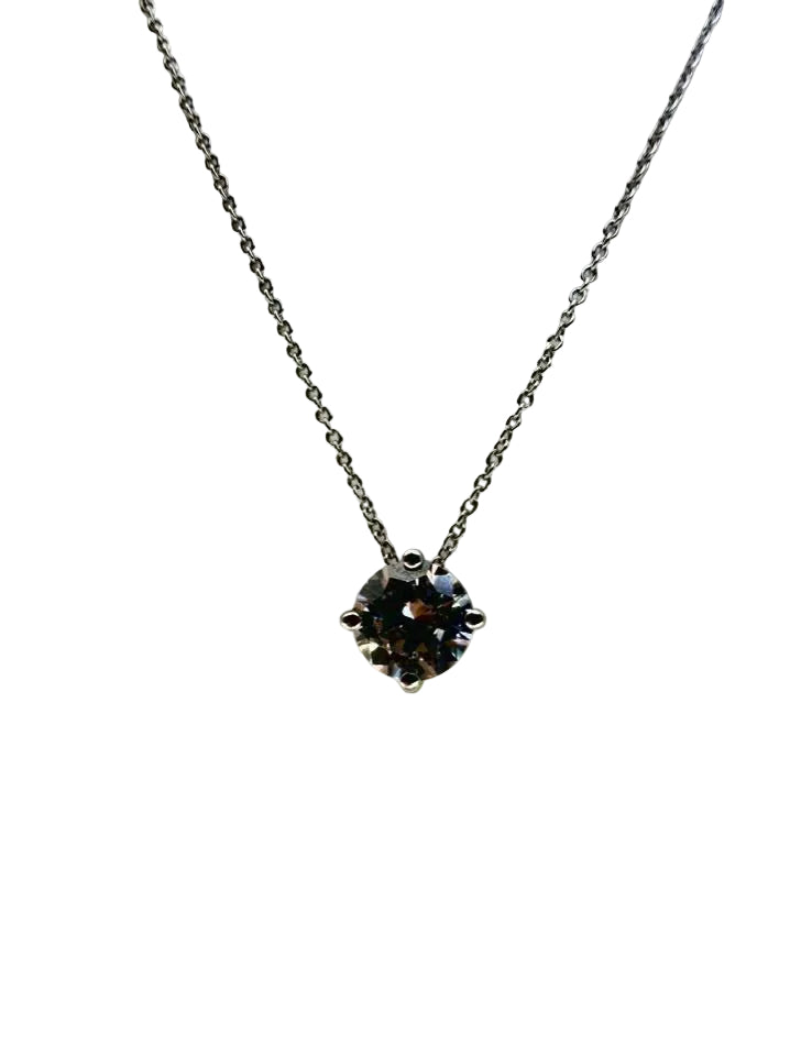 LAFONN STERLING SILVER 925 Crystal Solitaire Pendant Necklace