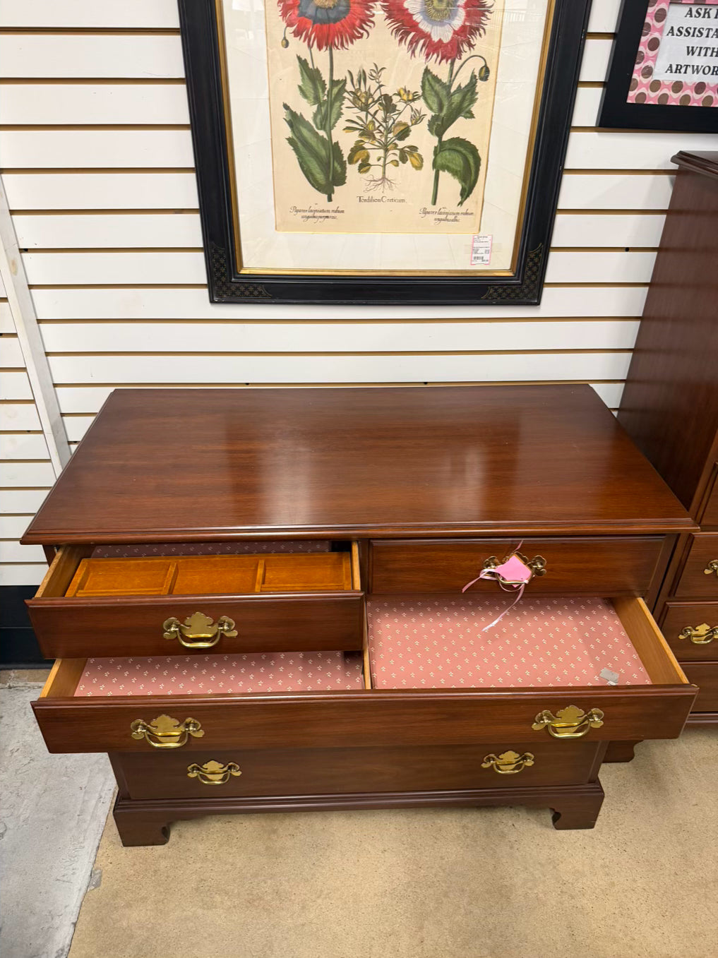 VIRGINIA GALLERIES Henkle Harris Wild Black Cherry Brown 5 Drawer Chest