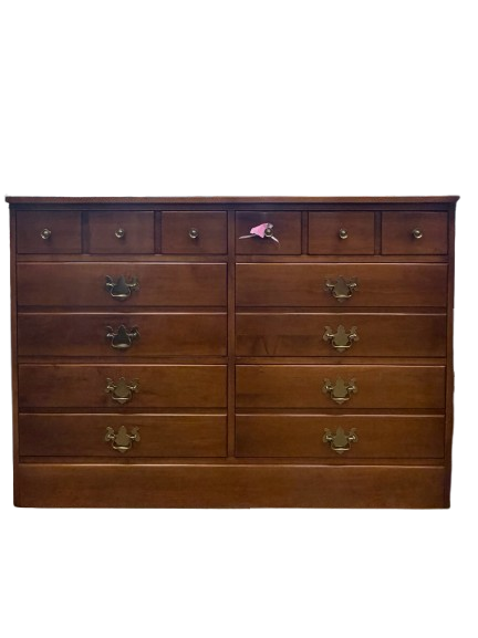 WANAMAKER Light Wood Dresser w/ Wood Mirror