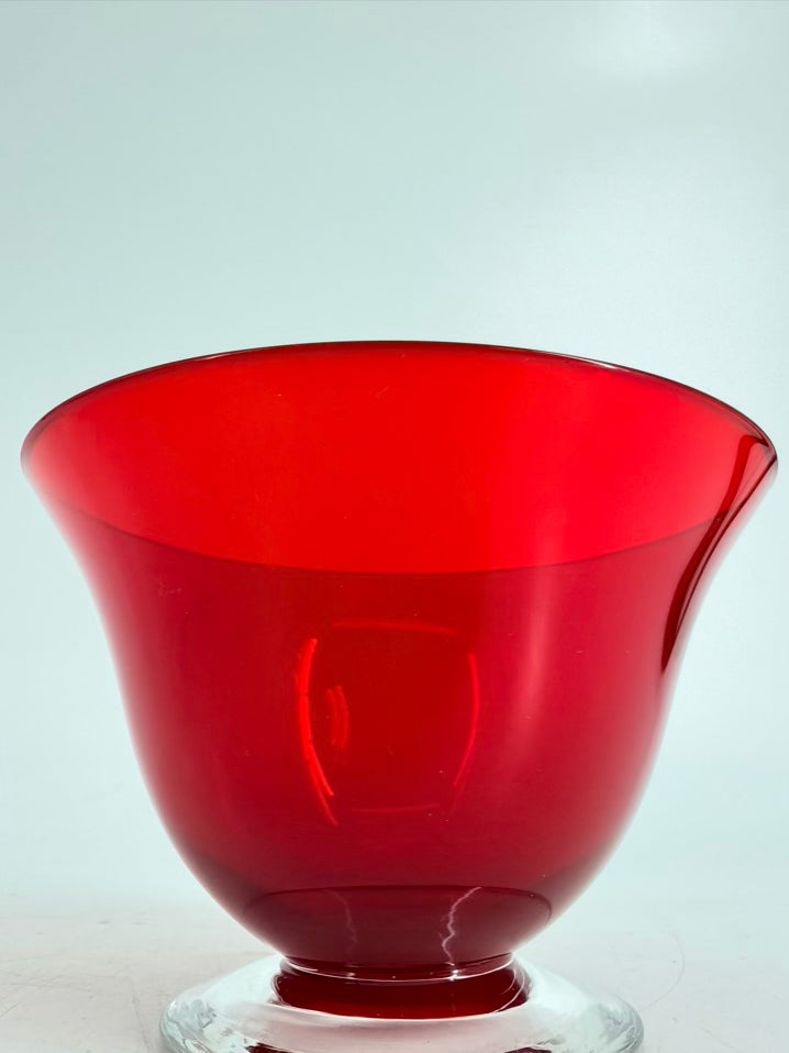 MORGANTOWN Monroe Red Glass Set of 6 Dessert Dishes