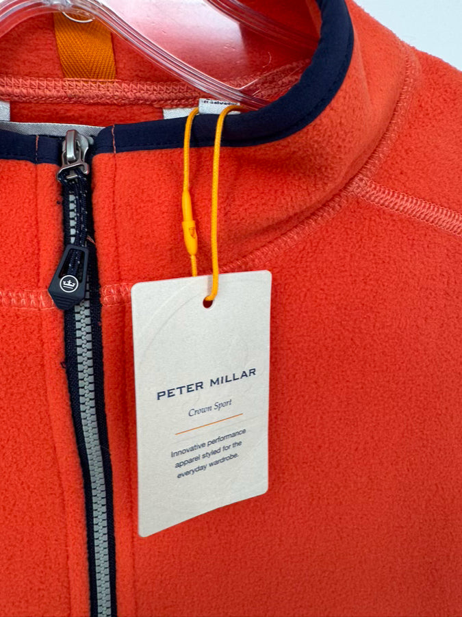 PETER MILLAR Size M Orange Fleece Vest NWT