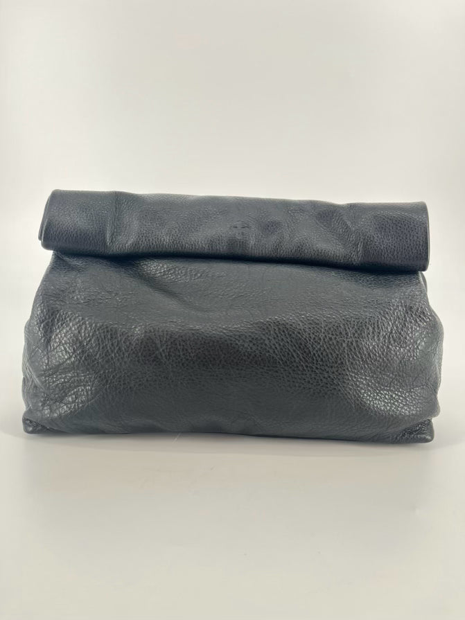 MARIE TURNOR Black Leather The Dinner Clutch