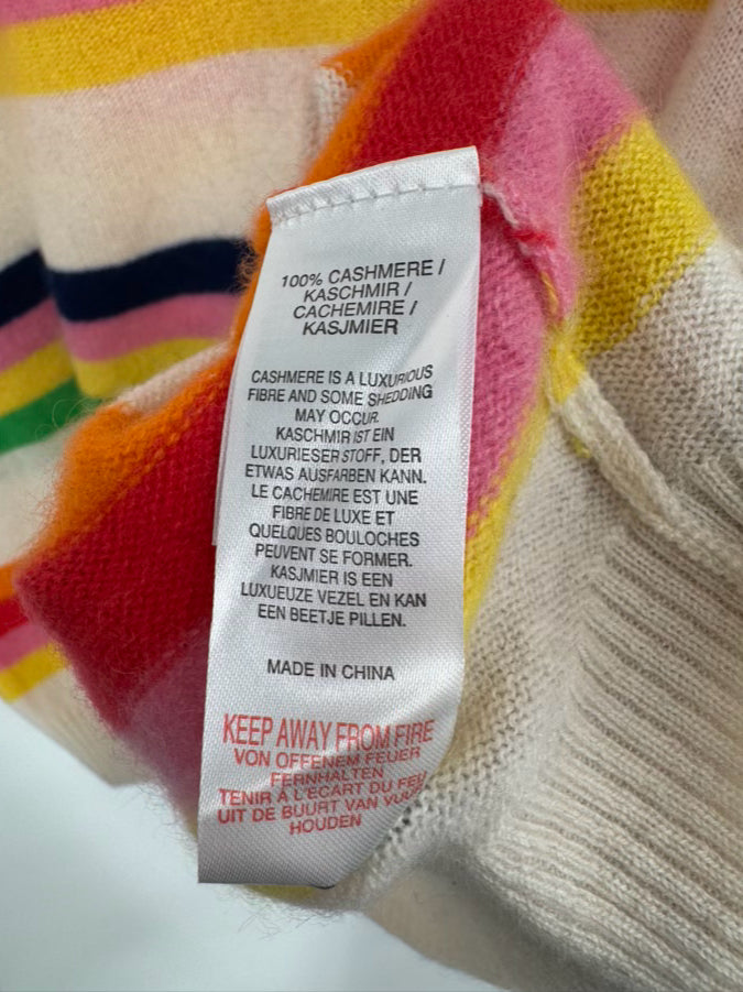 BRODIE Size M Rainbow Stripe Cashmere Sweater