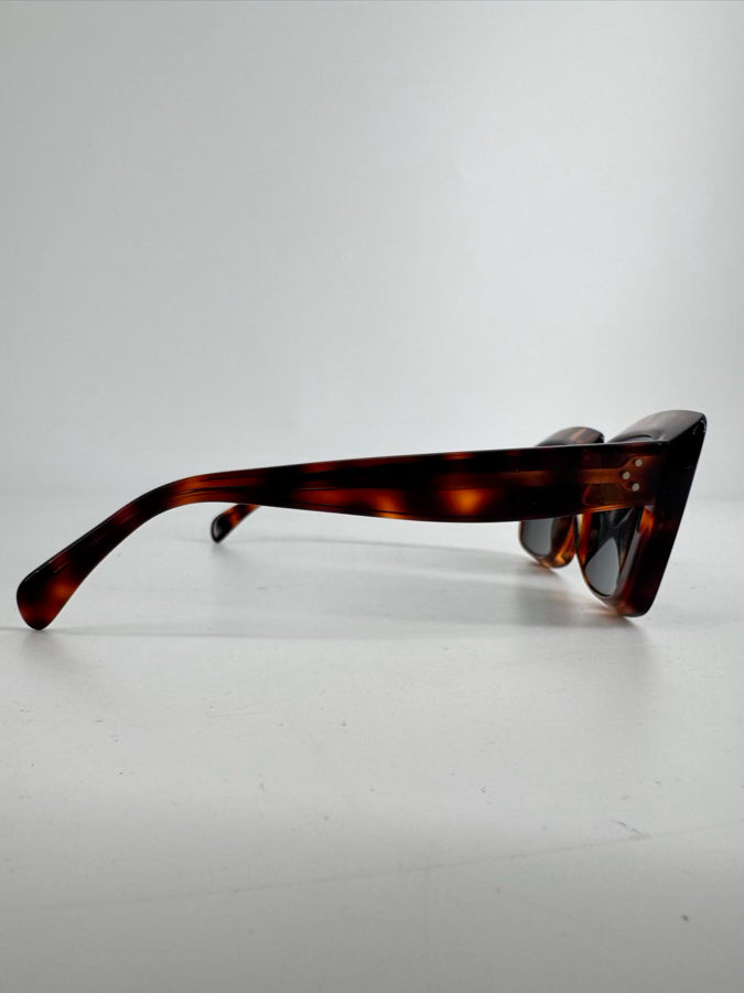 CELINE Tortoise Shell Square Sunglasses w/ Case