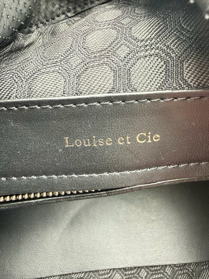 LOUISE ET CIE  Black & White Leather Animal Print Tote Bag NWT