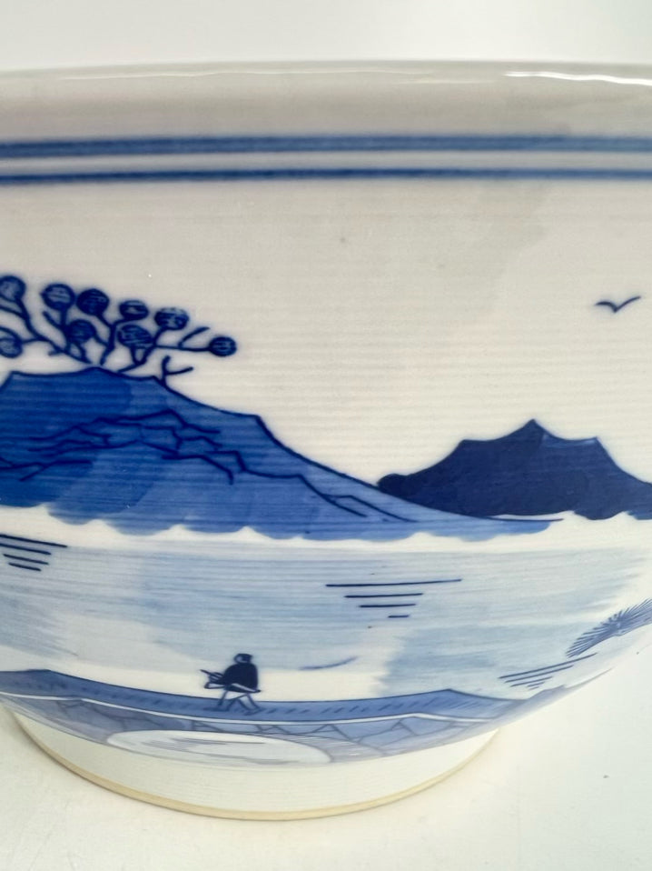 CHINESE EXPORT Blue & White Porcelain Canton Blue Bowl