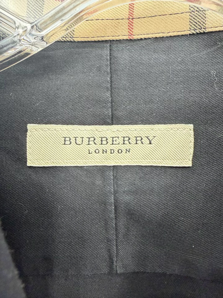 BURBERRY Nova Check Accents Size Men's L Black Long Sleeve Shirt