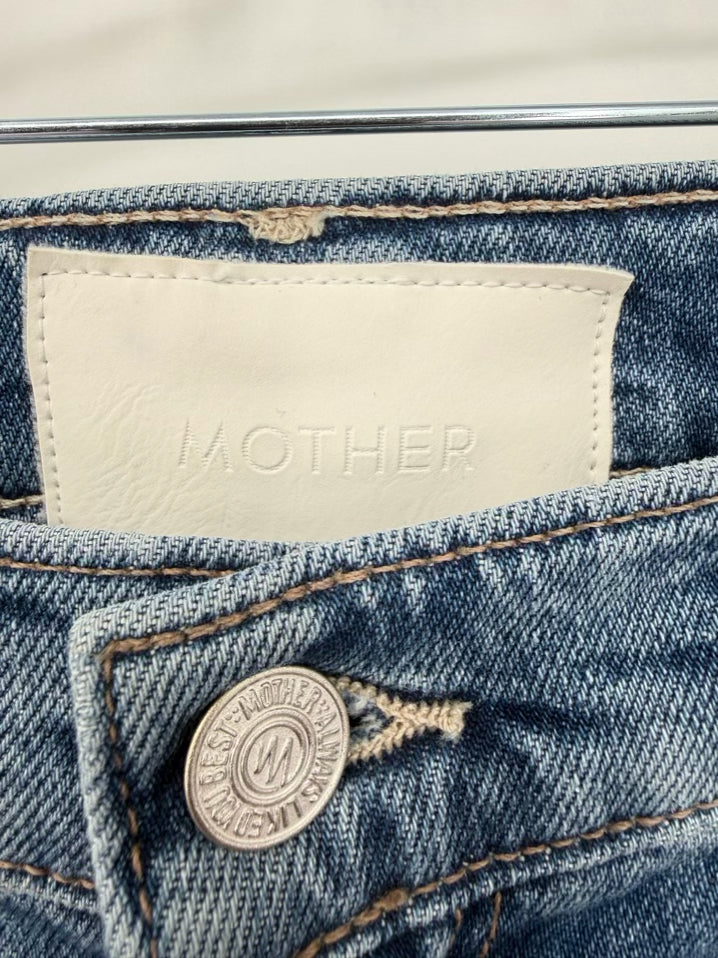 MOTHER Size 31 Blue Denim Studded Jeans