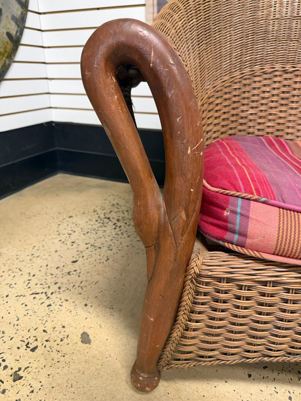 VINTAGE Natural Wicker Outdoor Patio Set w/ Cushions