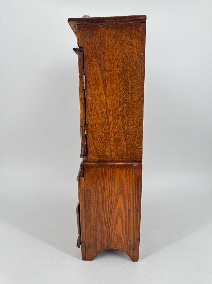 Pine Miniature Glass-Front Cabinet