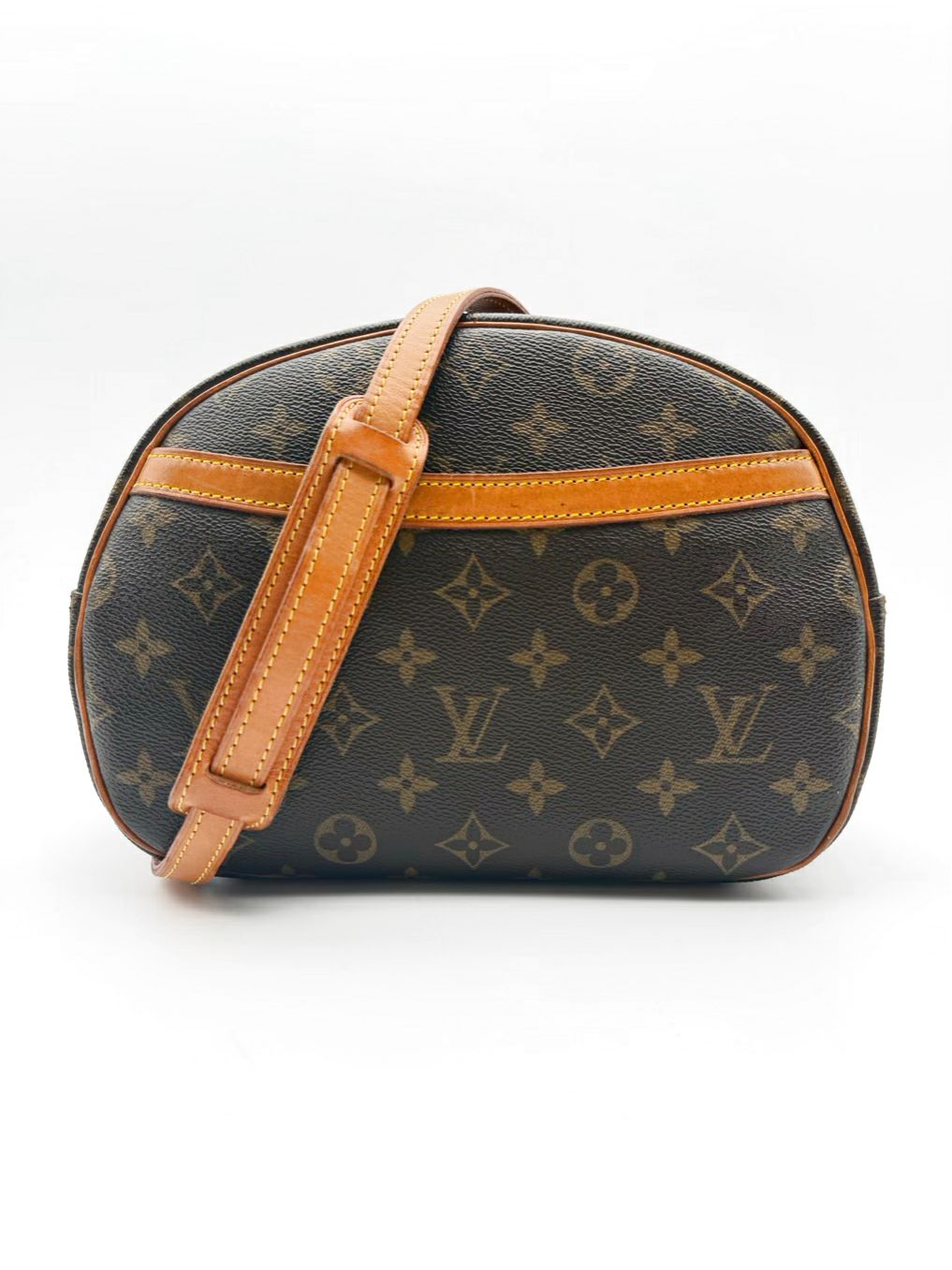 VINTAGE LOUIS VUITTON Brown Coated Canvas Monogram Blois Crossbody Bag
