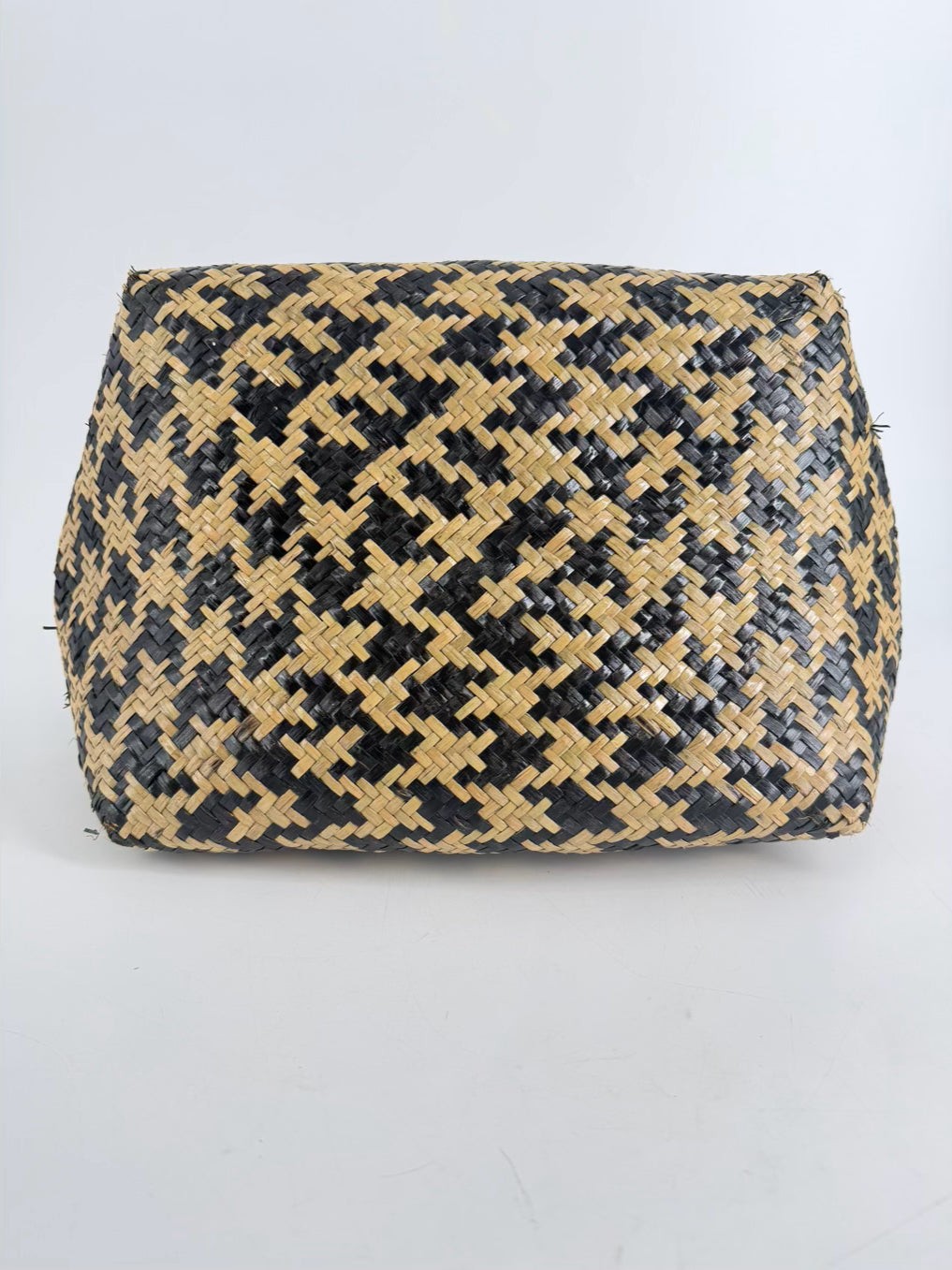 ALLSAINTS Black & Natural Raffia Woven Tote Bag