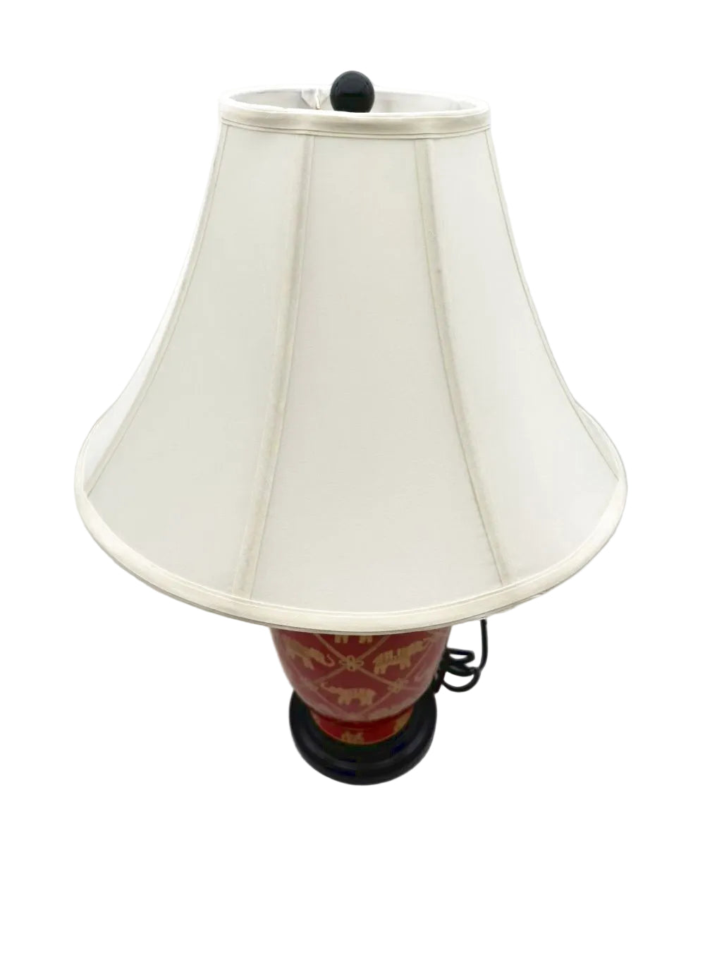 Rust & Gold Ceramic Elephant Lamp w/ Shade