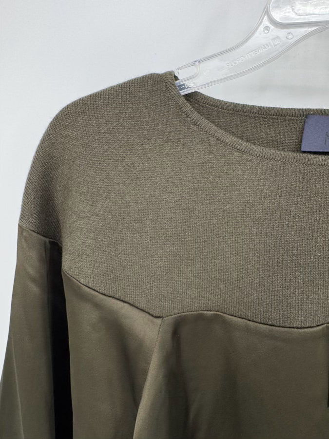 MINT Size M Dark Green Satin Knit Top NWT