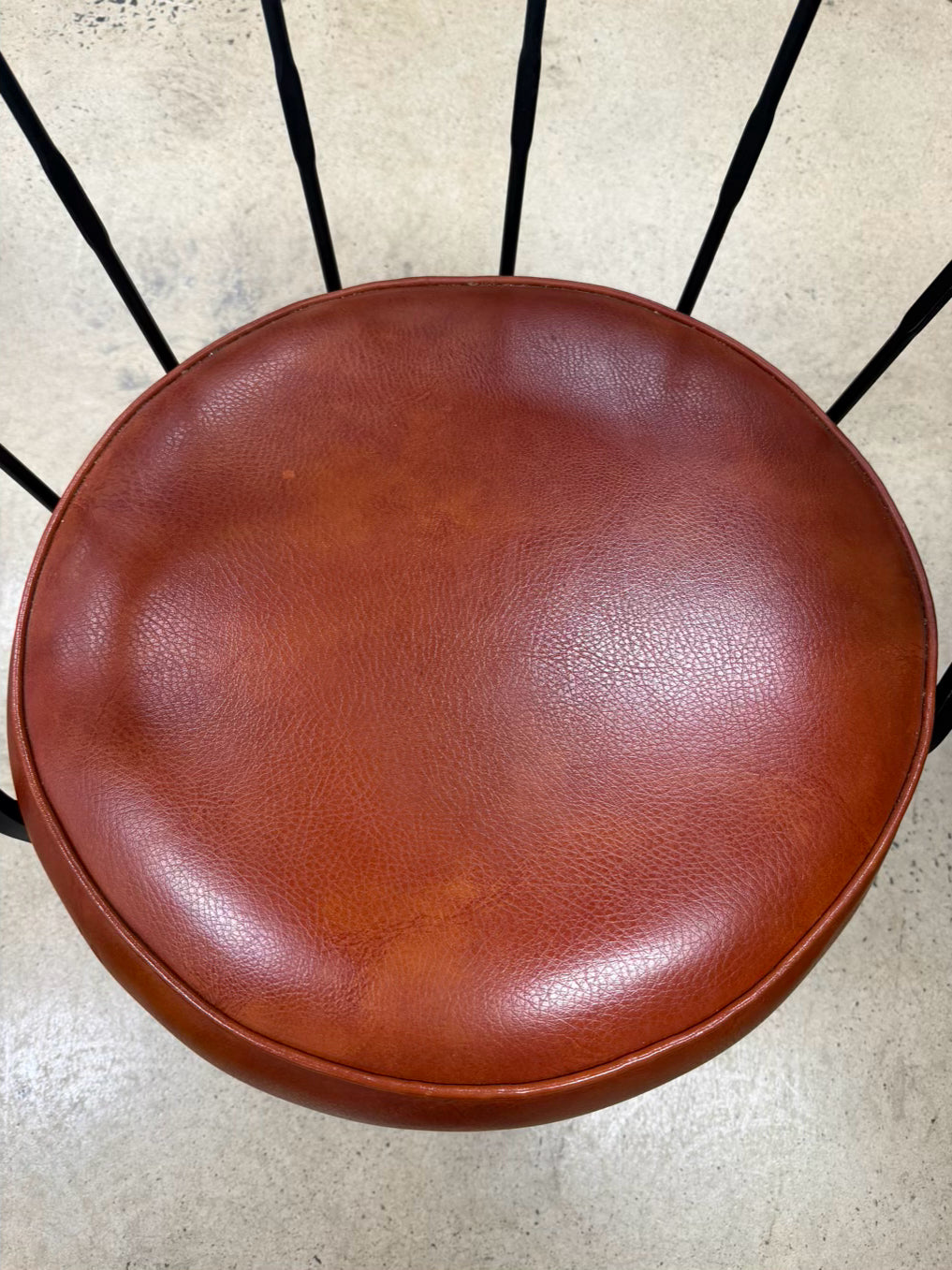 Wood & Wrought Iron Mid Century Card Table & 4 Chairs