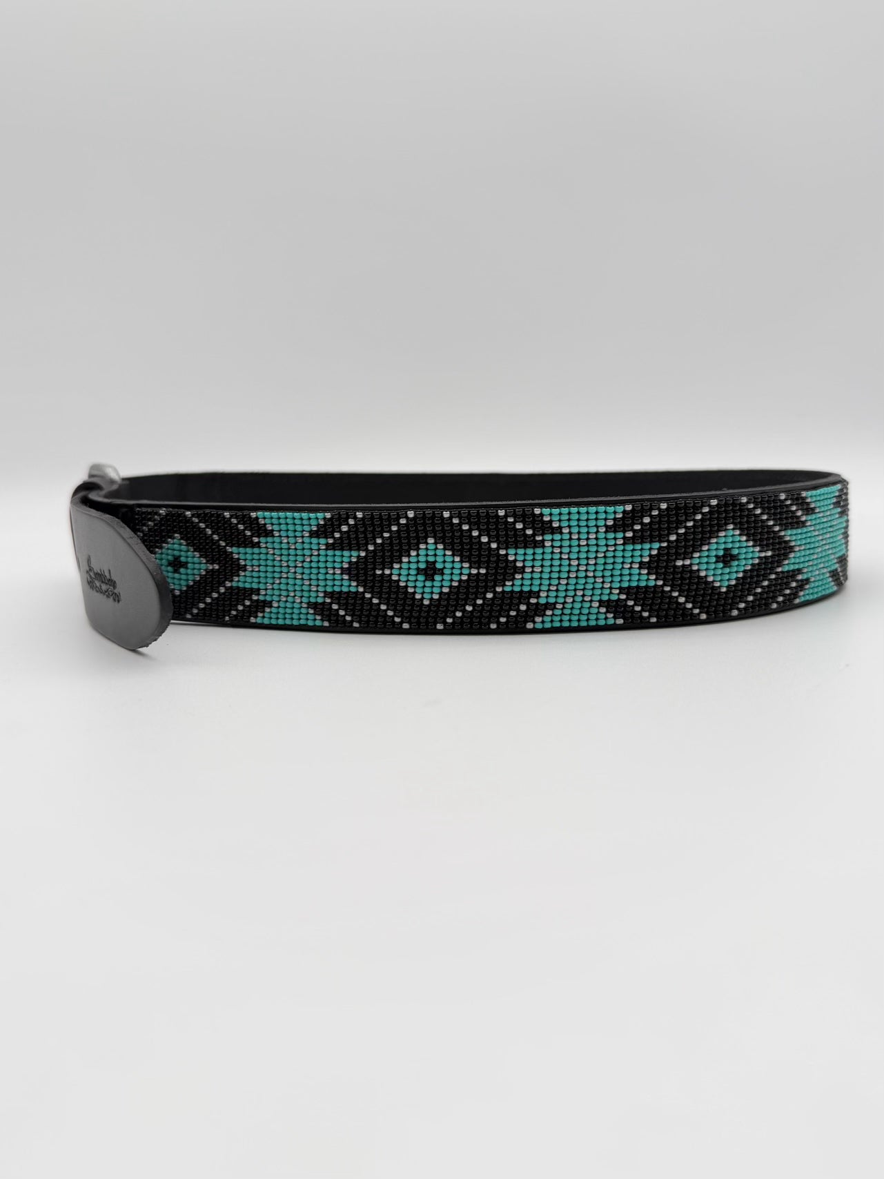 SAMBBOHO Black & Teal Small Beaded Belt