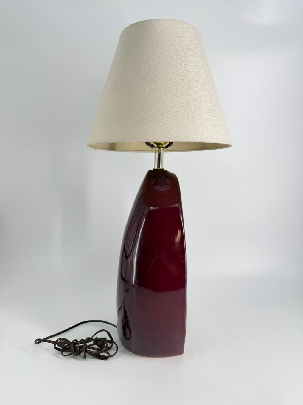 VINTAGE Purple Ceramic Lamp w/ Shade