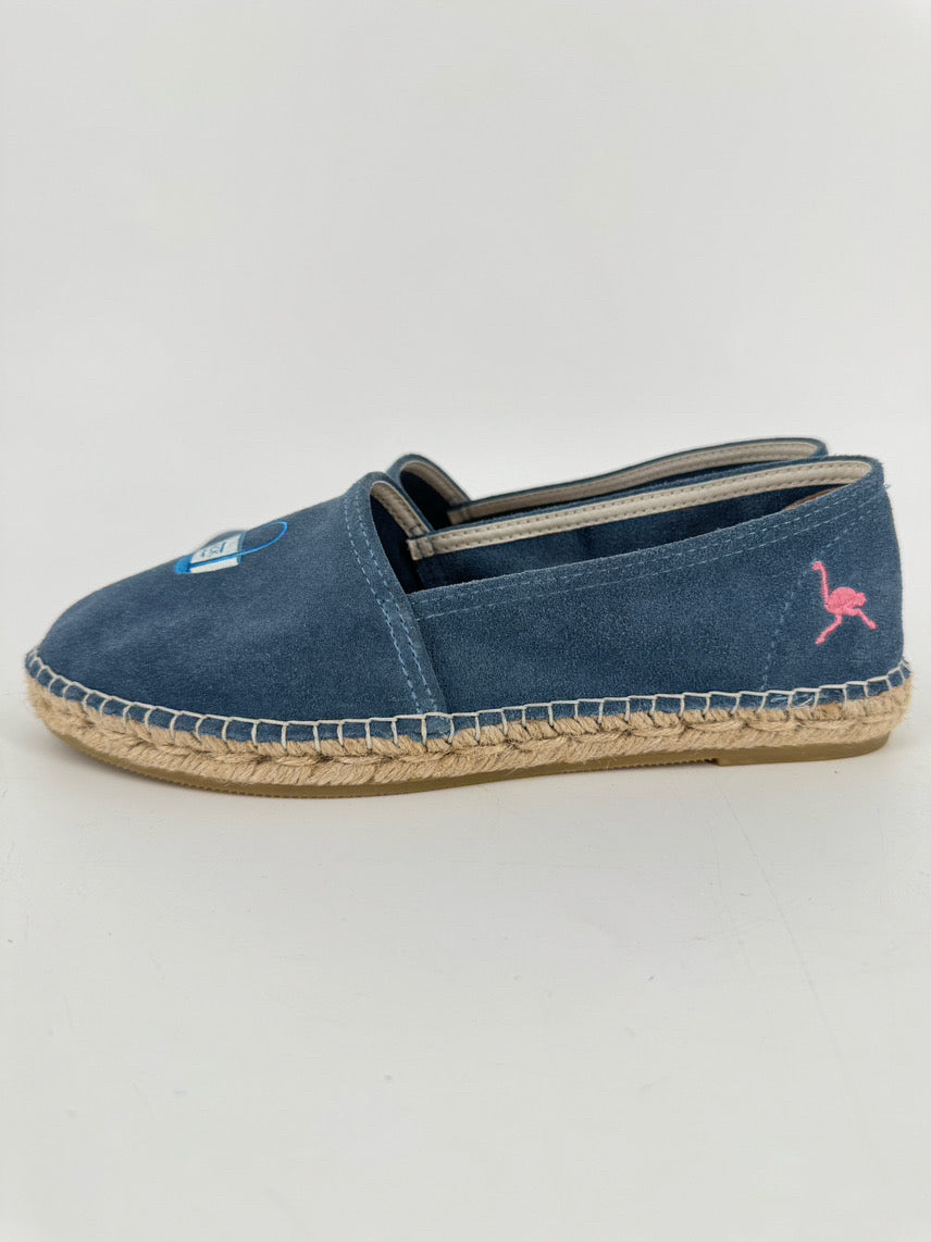 INKERMAN Size 39 Blue Suede Mackinac Island Espadrilles