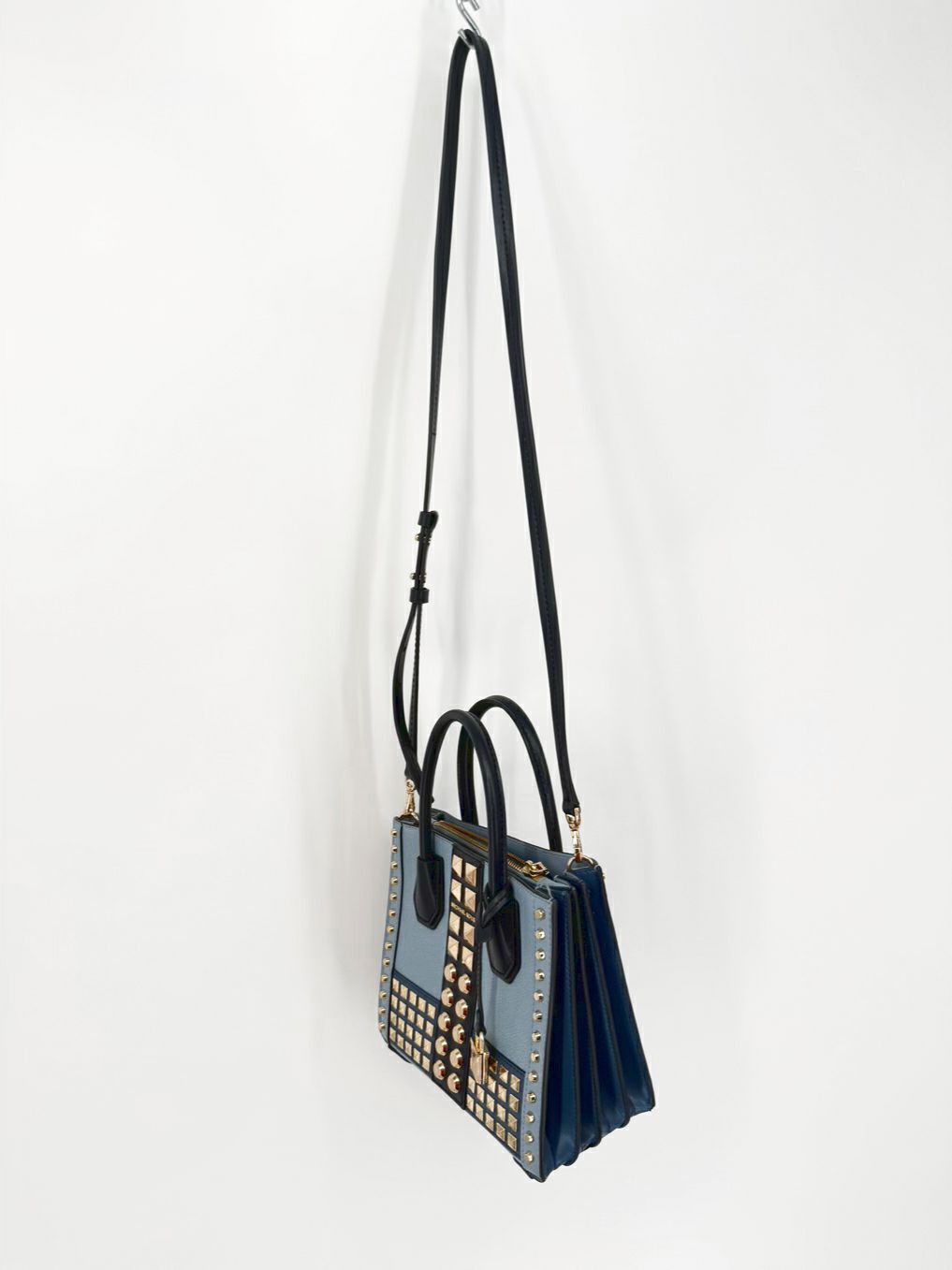 MICHAEL KORS Blue Leather Studded Purse