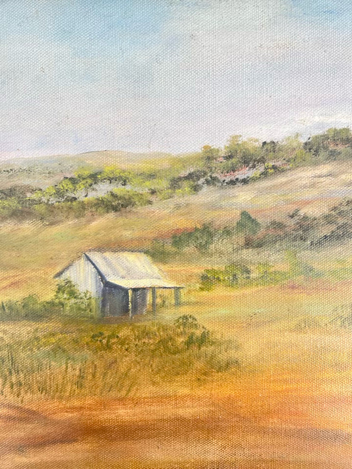 Barn Painting In Rustic Wood Frame