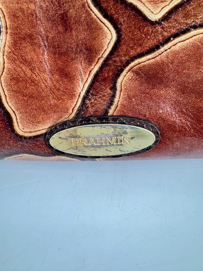 BRAHMIN Brown Leather Giraffe Print Purse