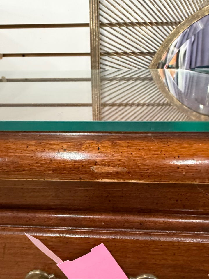 THOMASVILLE Wood Pair Of Nightstand w/ Glass Protective Tops