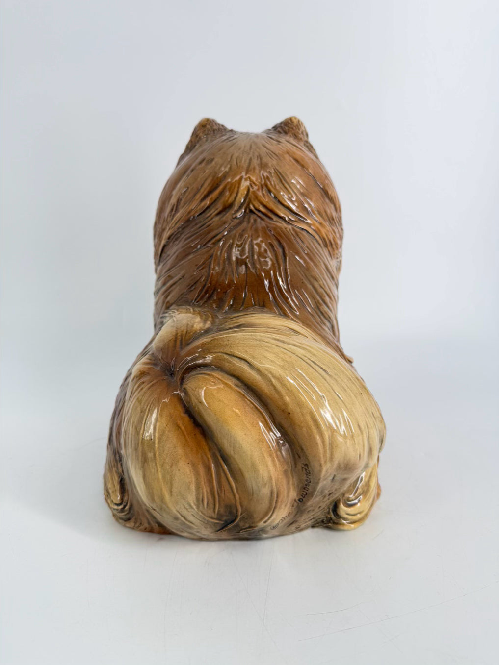 Tan Ceramic Pomeranian Dog Figure