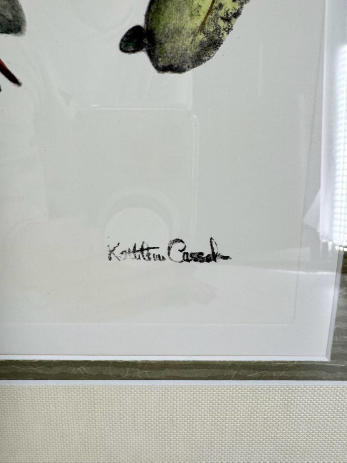 CHELSEA HOUSE KATHLEEN CASSEL Birds Lithograph in Gold Frame