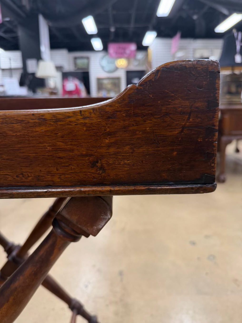 ANTIQUE Wood Folding Bar 2 Piece Table
