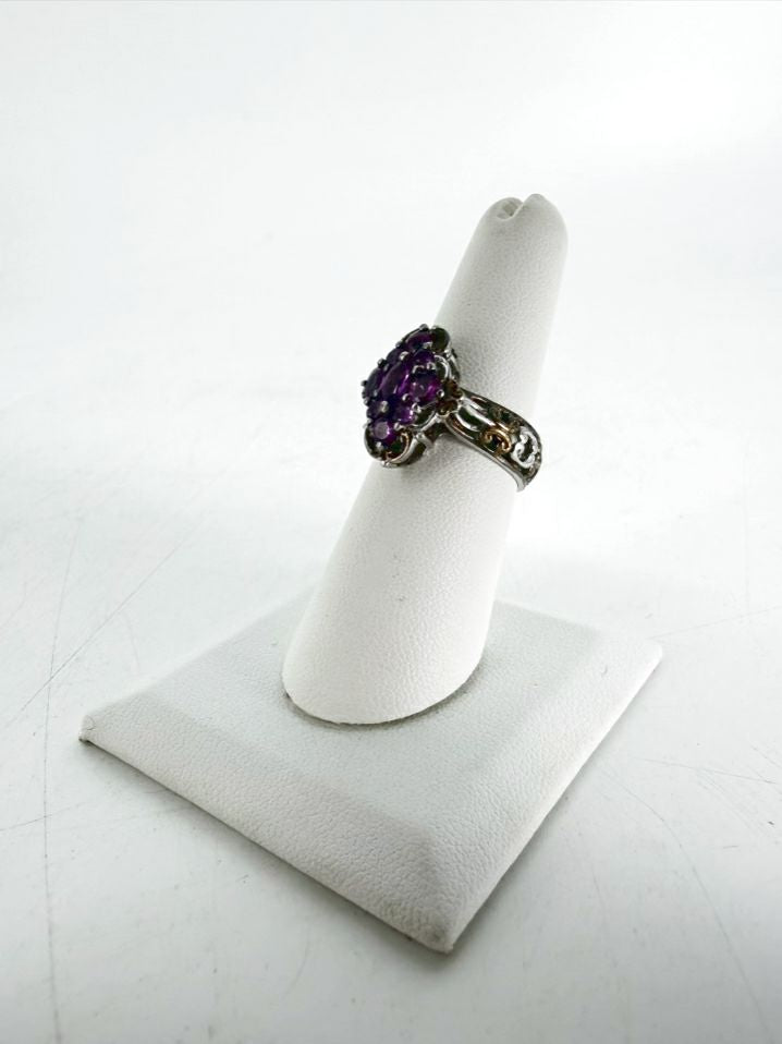 STERLING SILVER Purple Amethyst look Ring