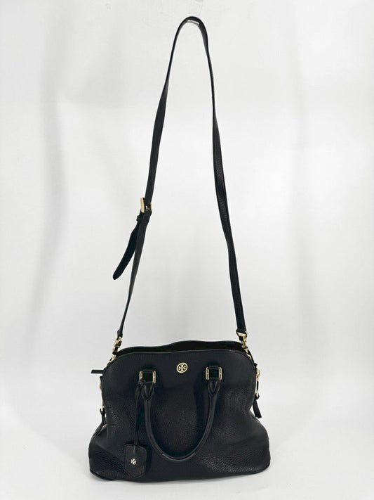 TORY BURCH Black Leather Tote Bag