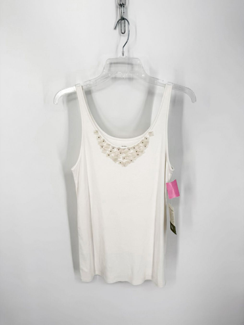 EILEEN FISHER Size L White Details Shell NWT
