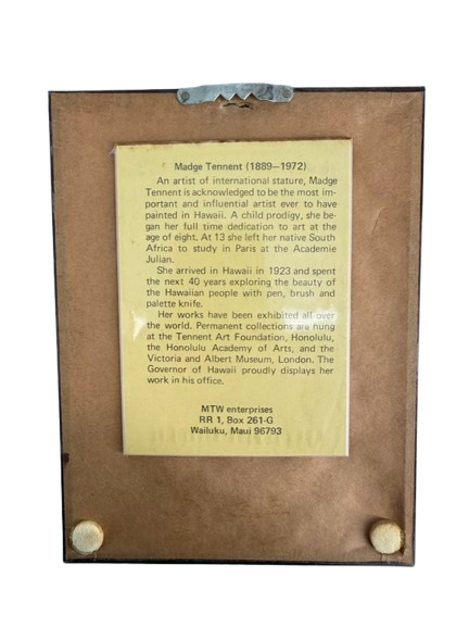 MADGE TENNENT Woman's Face Drawing in Wood Frame