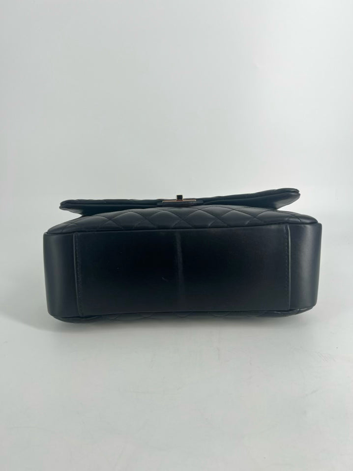 BORSE IN PELLE Black Leather Quilted Purse