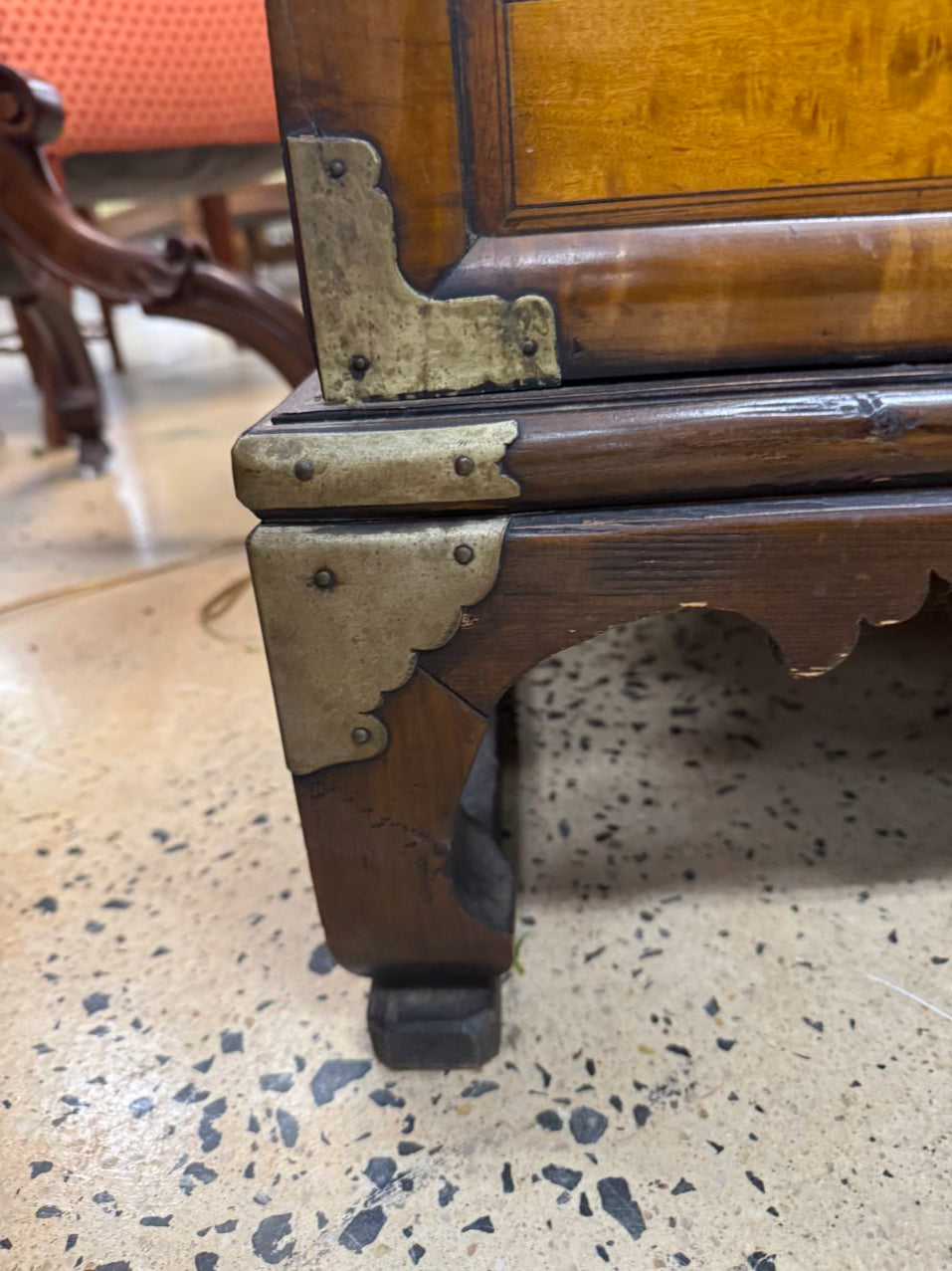 Wood & Brass Butterfly Detail Cabinet