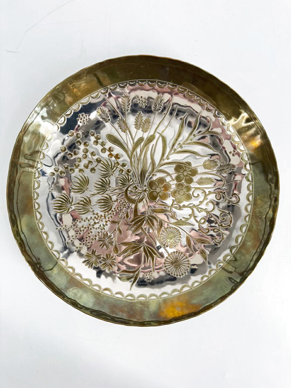 FAIT A LA MAIN Silver & Gold Handmade Decorative Plate