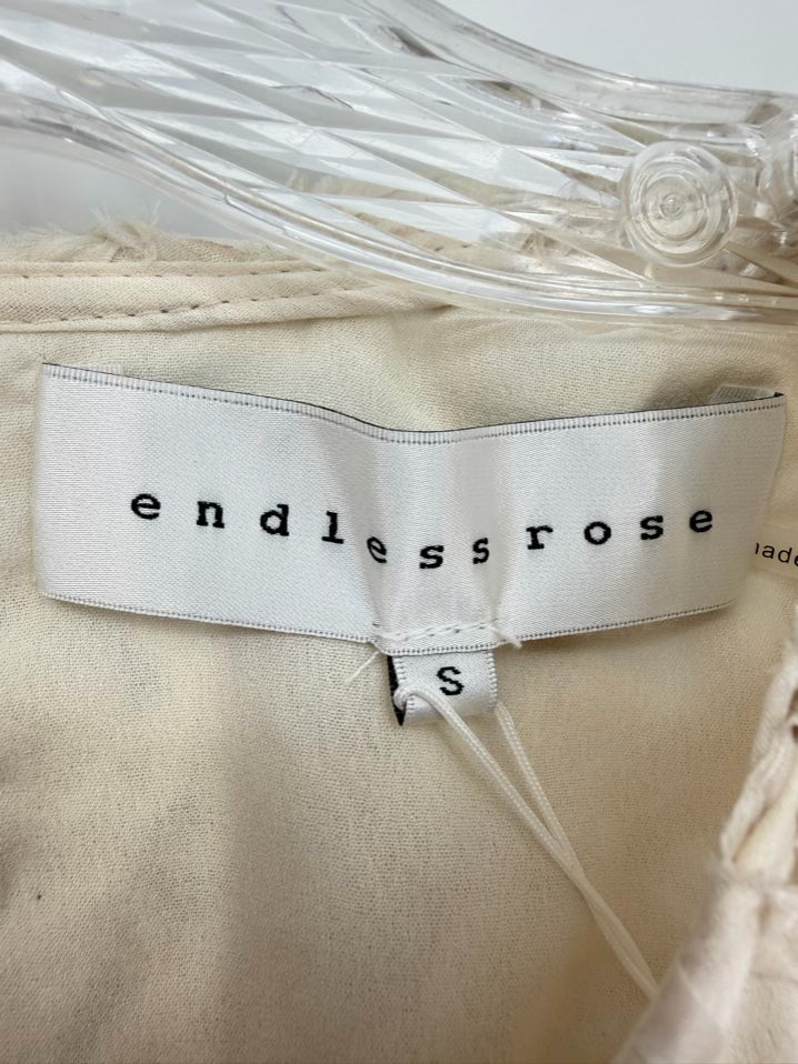 ENDLESS ROSE Size S Ivory Woven Sleeveless Maxi-Dress NWT