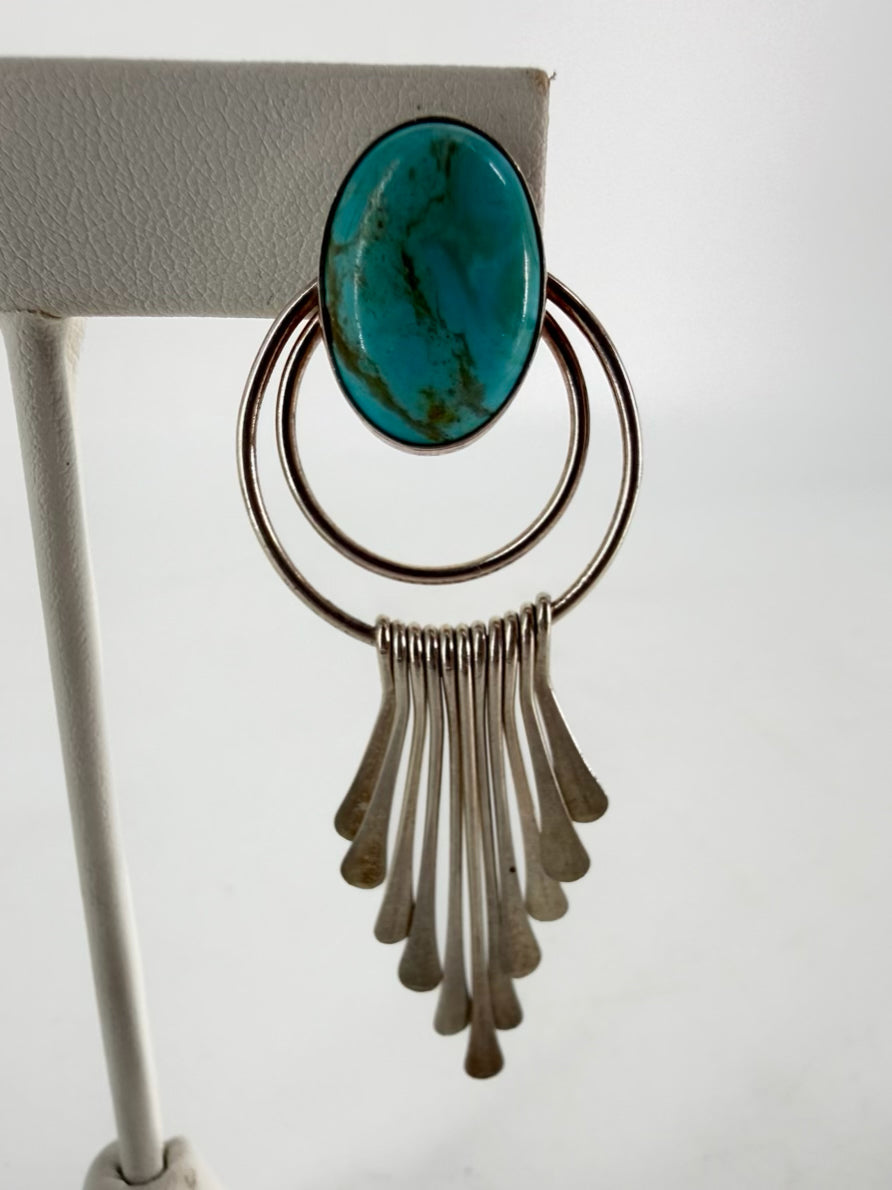 STERLING SILVER Turquoise Dangle Earrings